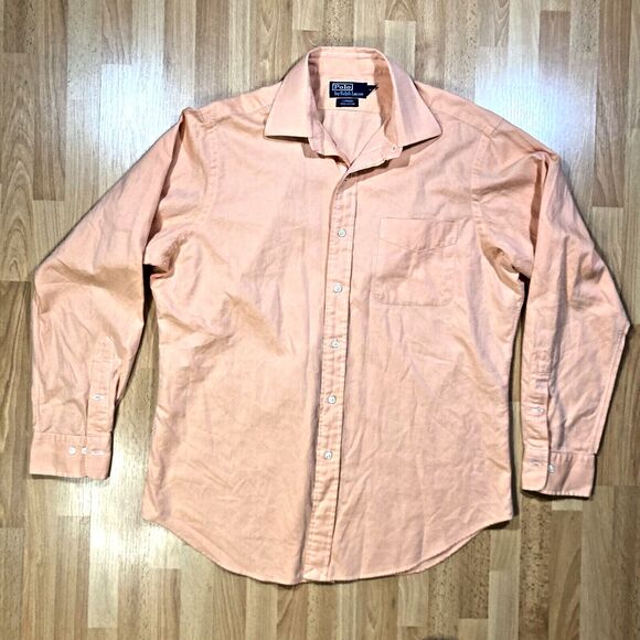 Polo Ralph Lauren Peach Dress Shirt (Men’s Sz 16, 34/35) Curham Collection • EUC - Picture 1 of 6